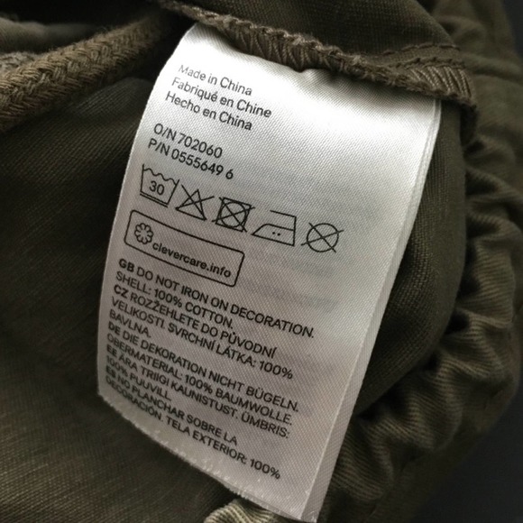 H&M Floral Bird Patch Cotton Green Jacket XS - Picture 8 of 9